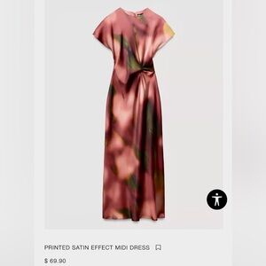 Zara Multi-color Satin Midi Dress